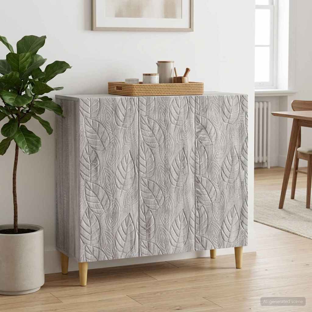 Sideboard Grau Sonoma 89 x 34,5 x 80 cm Holzwerkstoff