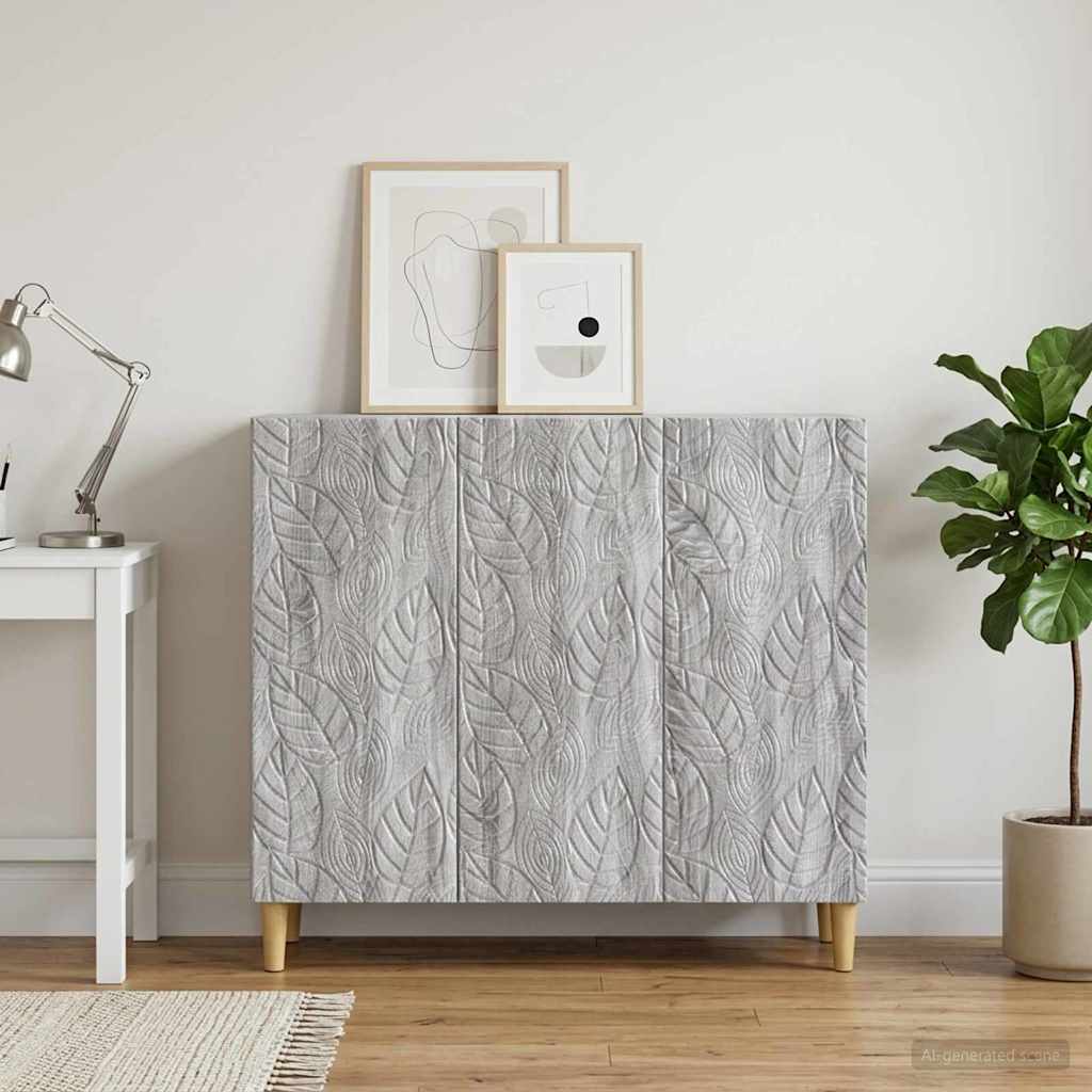 Sideboard Grau Sonoma 89 x 34,5 x 80 cm Holzwerkstoff