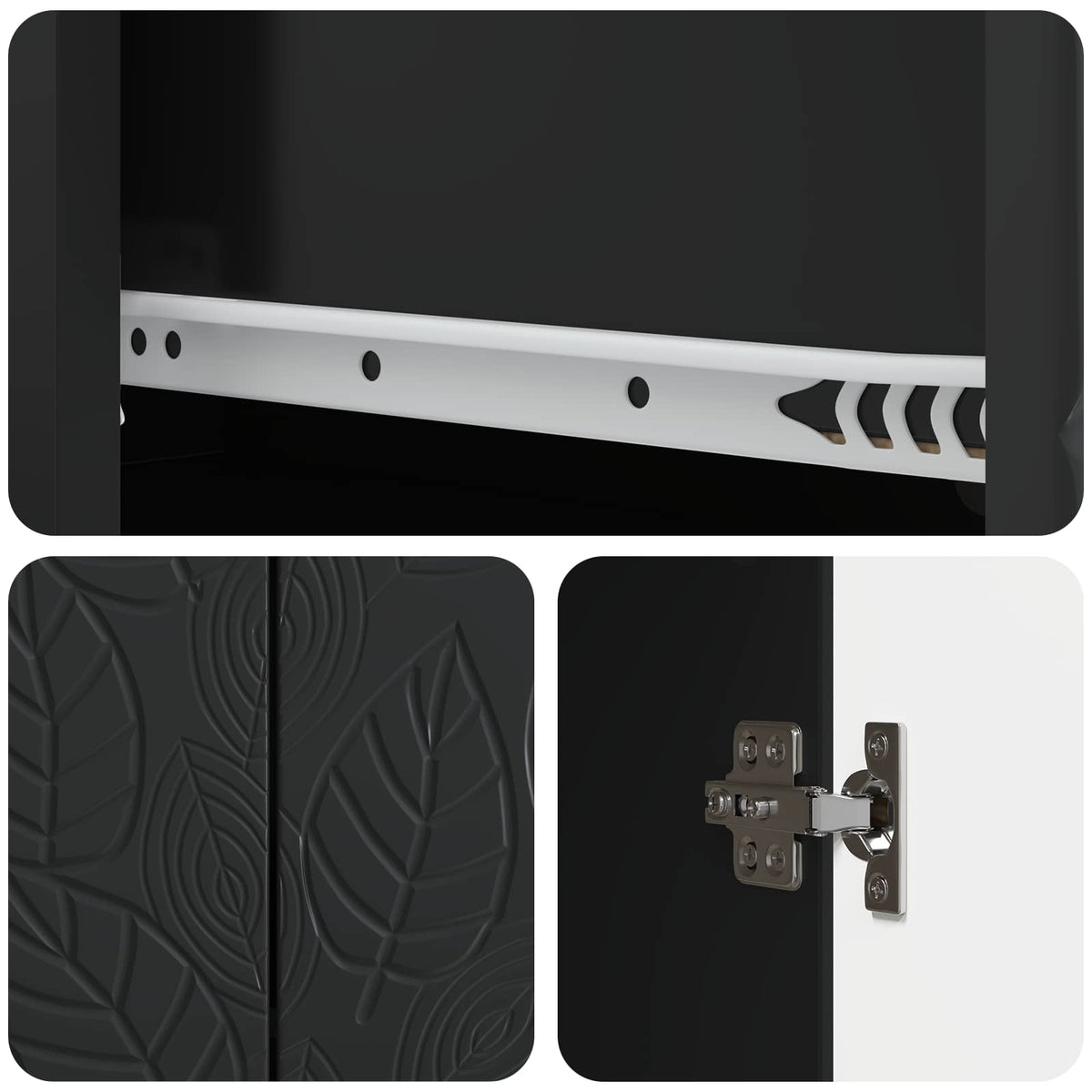 Sideboard Schwarz 89 x 34,5 x 60 cm Holzwerkstoff
