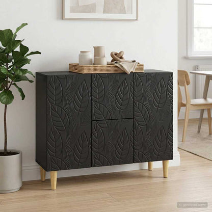 Sideboard Schwarz 89 x 34,5 x 60 cm Holzwerkstoff