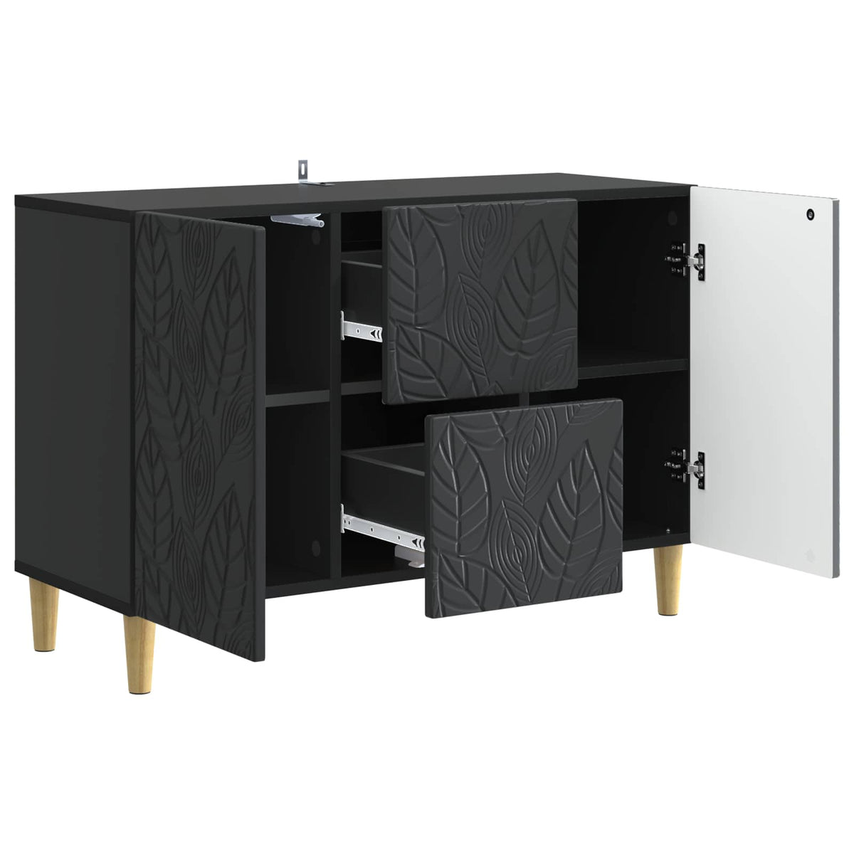 Sideboard Schwarz 89 x 34,5 x 60 cm Holzwerkstoff