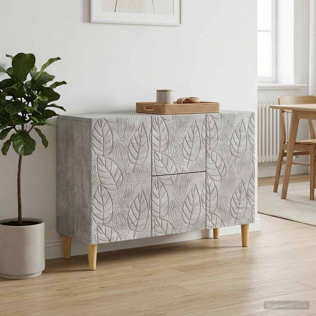 Sideboard Betongrau 89 x 34,5 x 60 cm Holzwerkstoff
