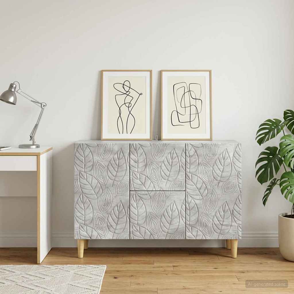 Sideboard Betongrau 89 x 34,5 x 60 cm Holzwerkstoff