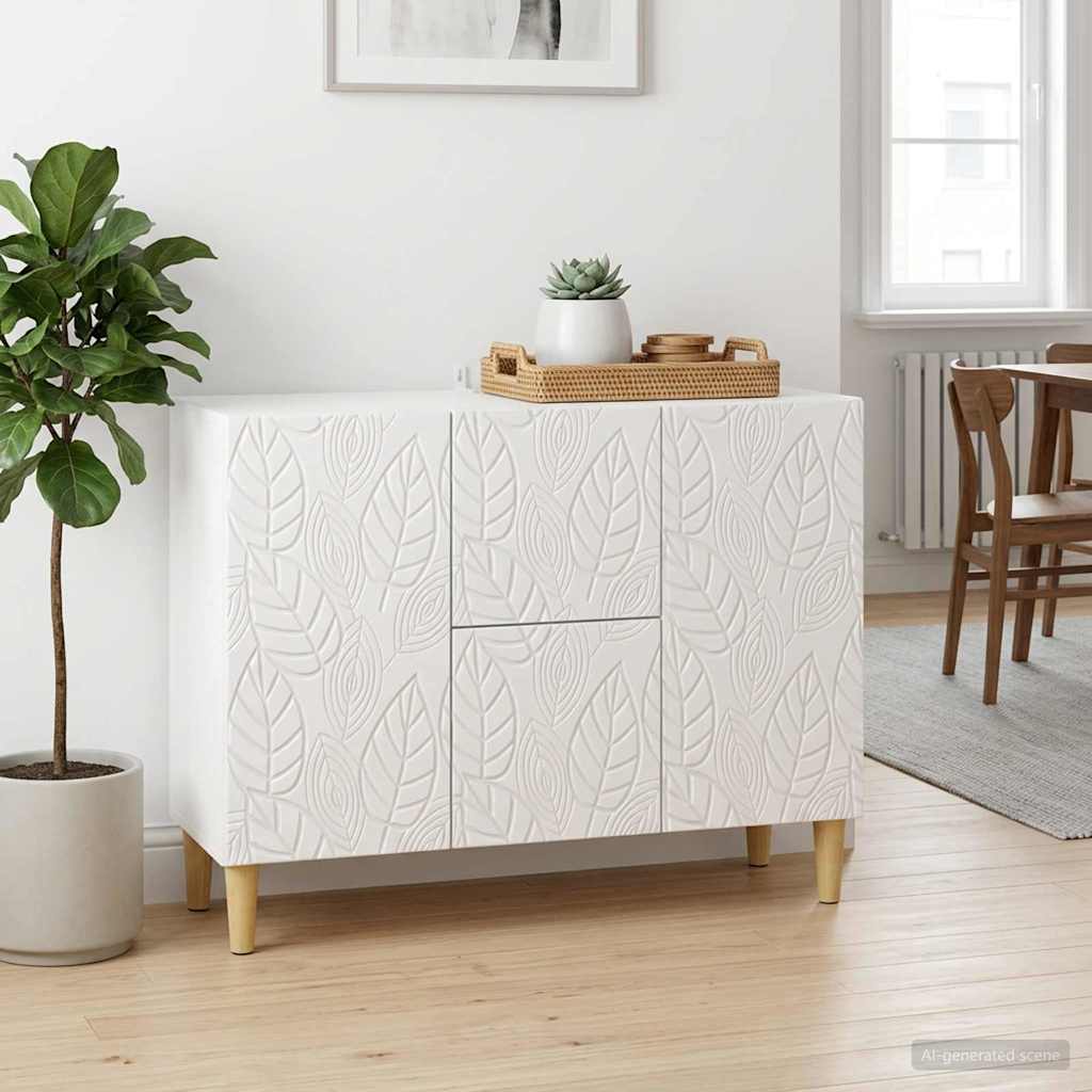 Sideboard Hochglanz Weiß 89 x 34,5 x 60 cm Holzwerkstoff
