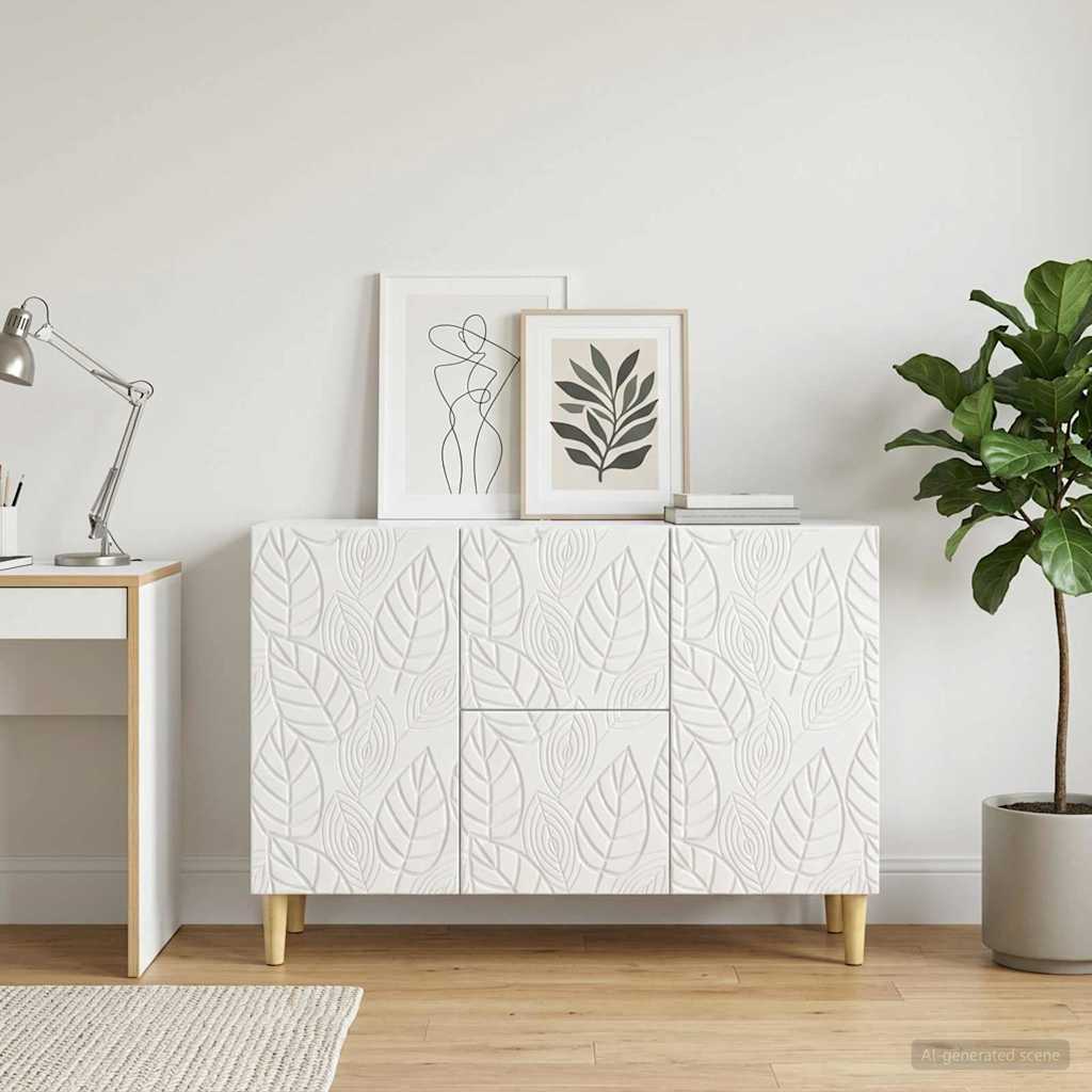 Sideboard Hochglanz Weiß 89 x 34,5 x 60 cm Holzwerkstoff