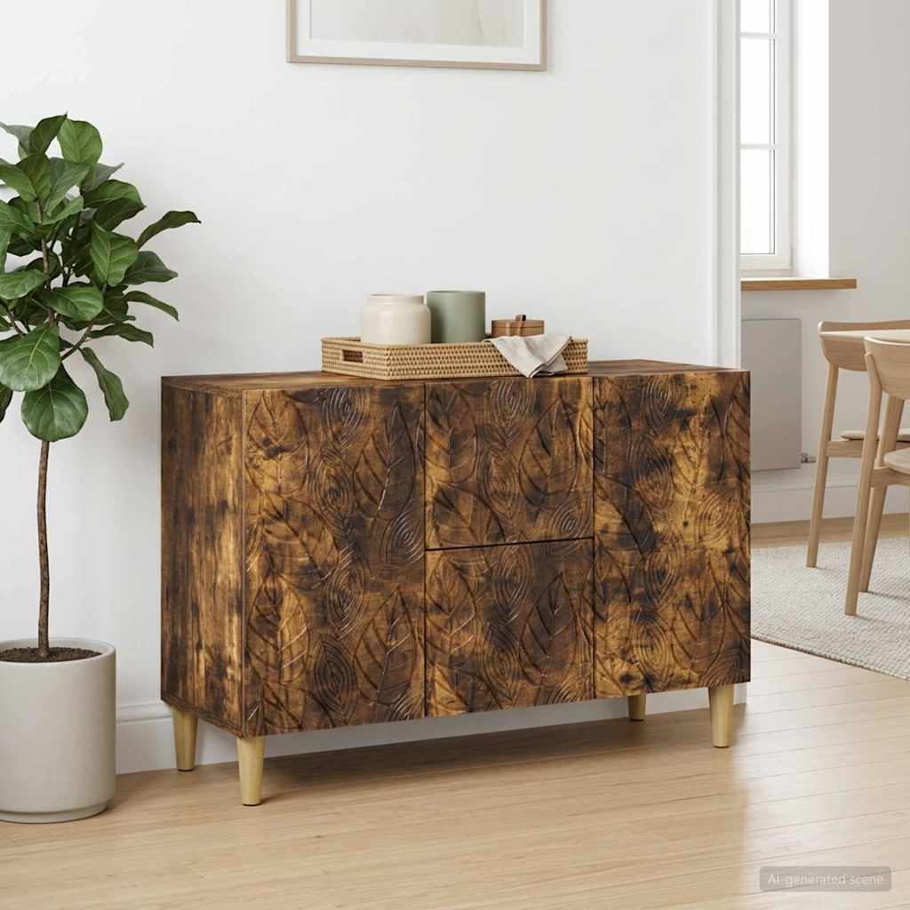 Sideboard Räuchereiche 89 x 34,5 x 60 cm Holzwerkstoff