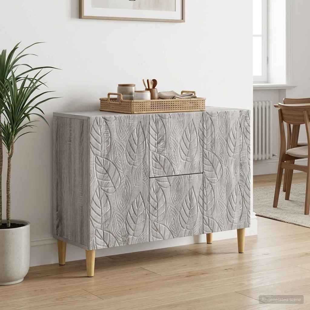 Sideboard Sonoma-Grau 89 x 34,5 x 60 cm Holzwerkstoff
