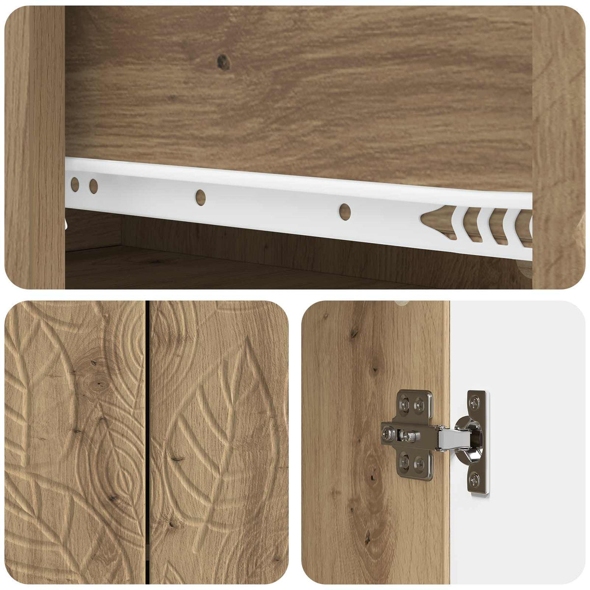 Sideboard Artisan-Eiche 89 x 34,5 x 60 cm Holzwerkstoff