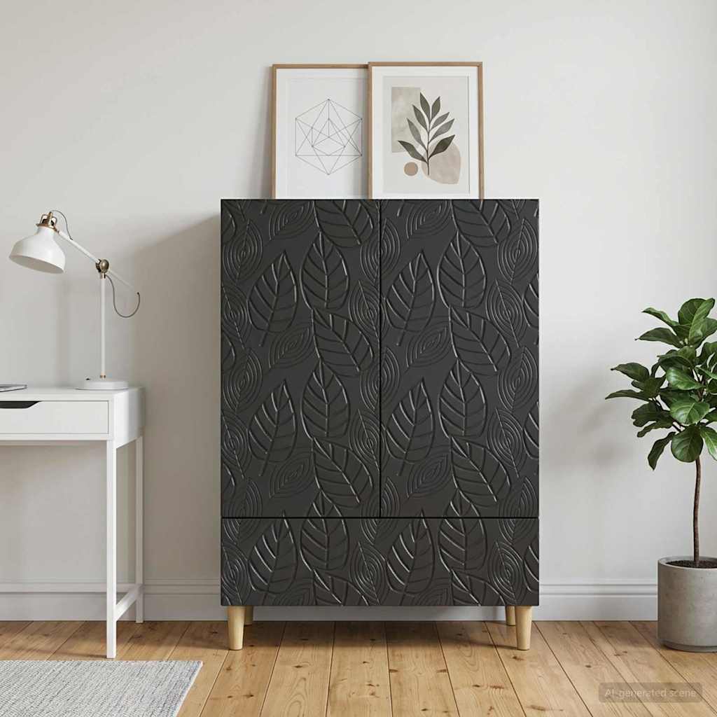 Sideboard Schwarz 66 x 34,5 x 95 cm Holzwerkstoff