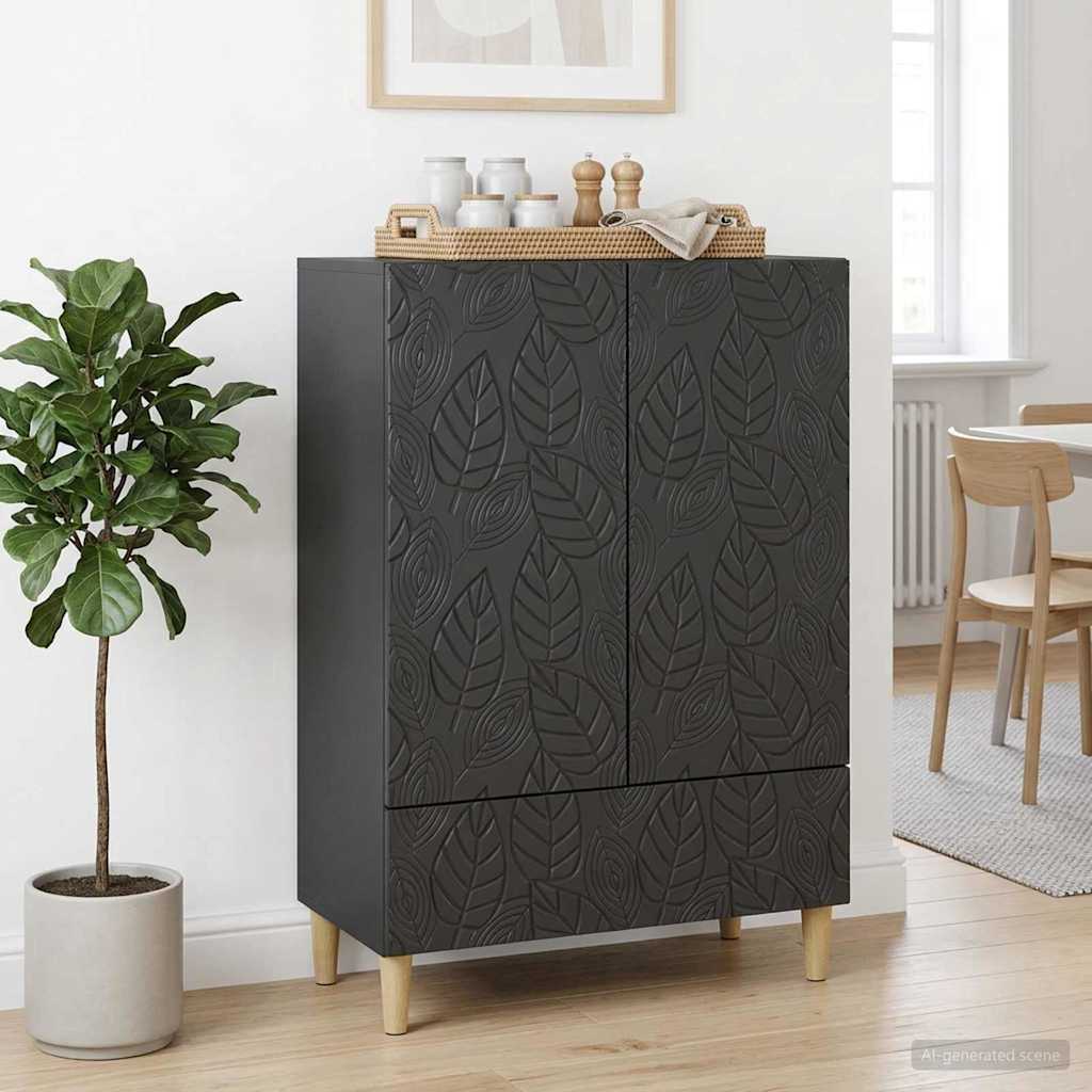 Sideboard Schwarz 66 x 34,5 x 95 cm Holzwerkstoff