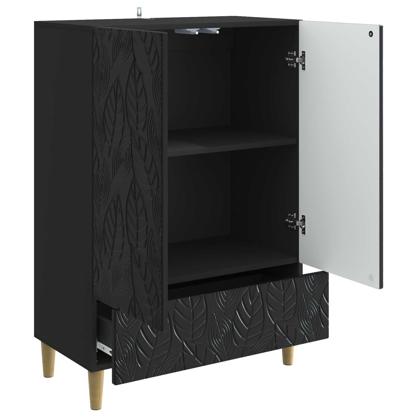 Sideboard Schwarz 66 x 34,5 x 95 cm Holzwerkstoff