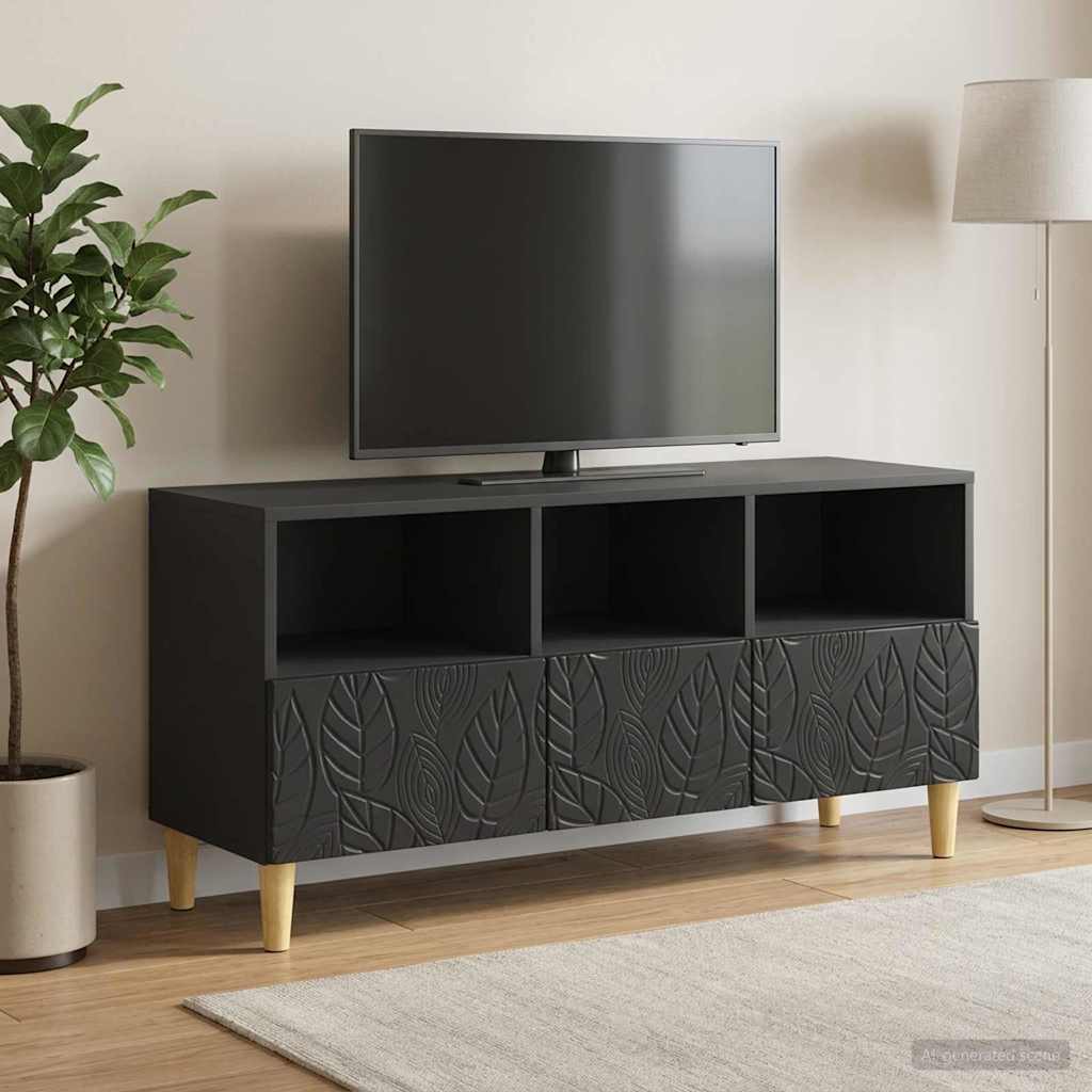TV-Schränk 102 x 34,5 x 50 cm Schwarz Holzwerkstoff