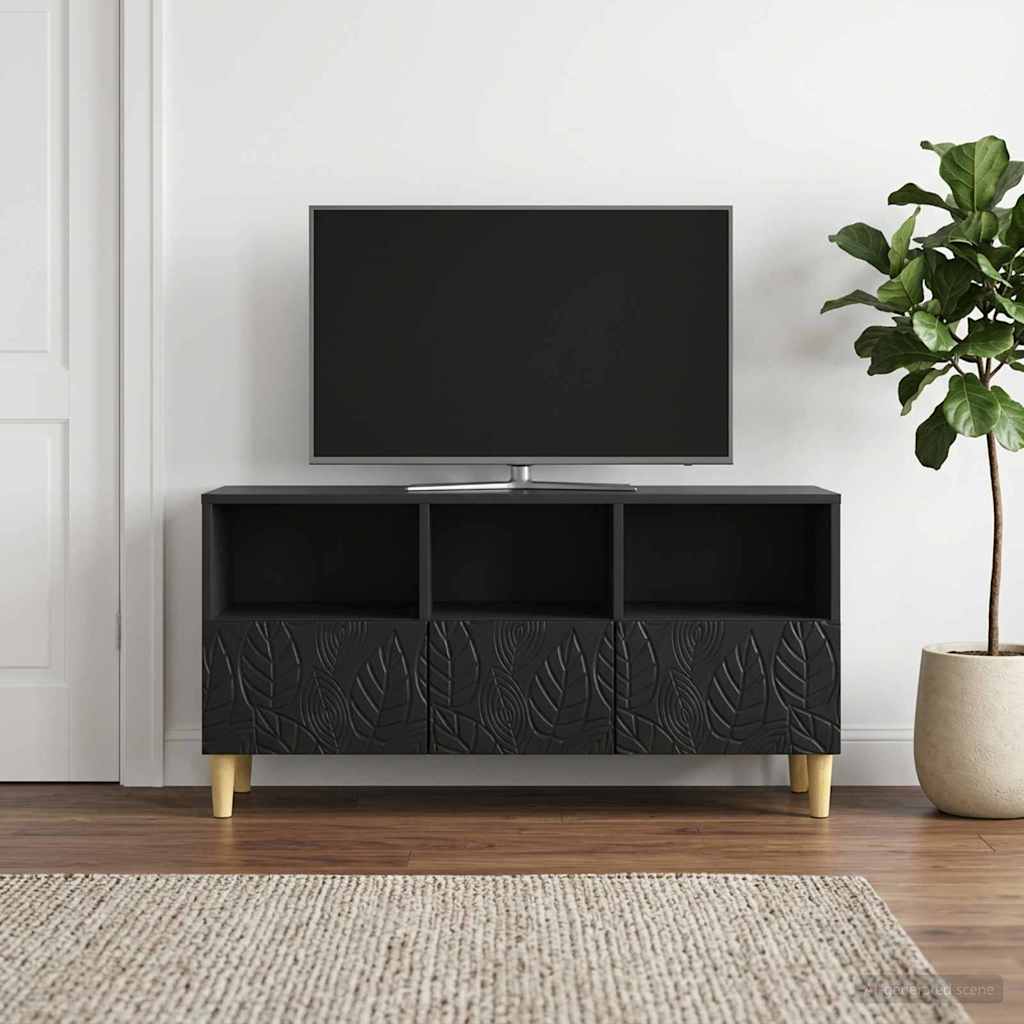 TV-Schränk 102 x 34,5 x 50 cm Schwarz Holzwerkstoff