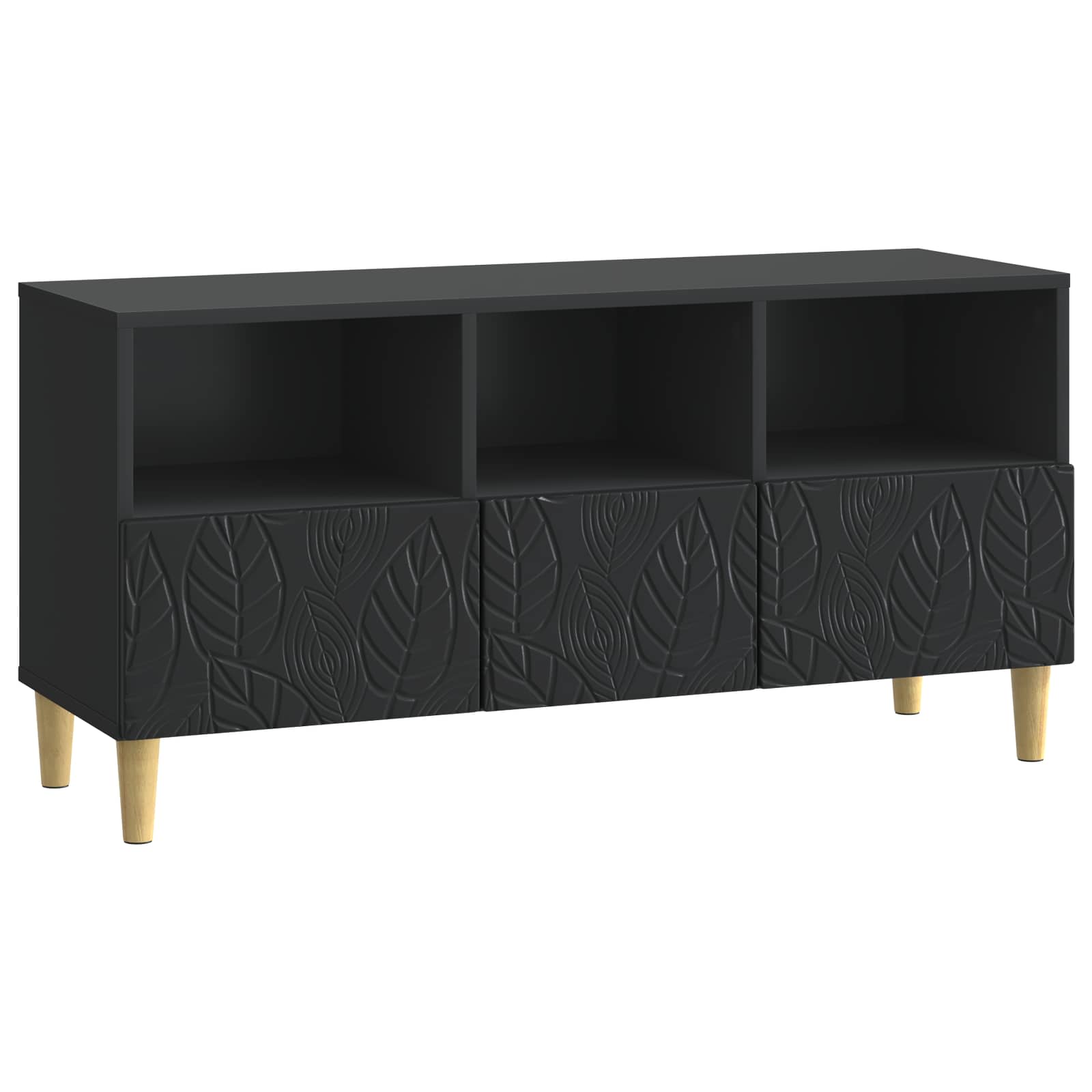 TV-Schränk 102 x 34,5 x 50 cm Schwarz Holzwerkstoff