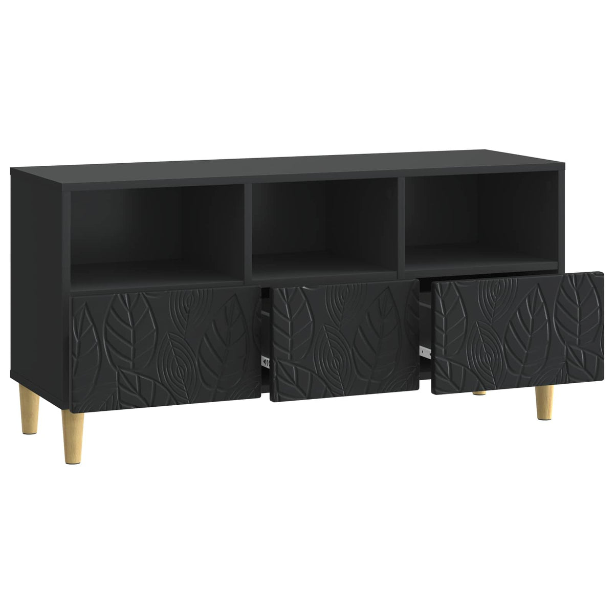 TV-Schränk 102 x 34,5 x 50 cm Schwarz Holzwerkstoff