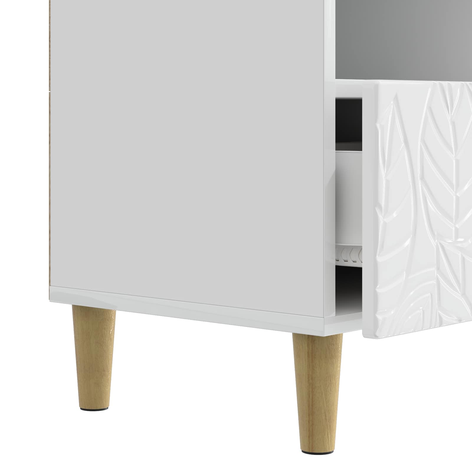 TV-Schränk 102 x 34,5 x 50 cm Hochglanz Weiß Holzwerkstoff