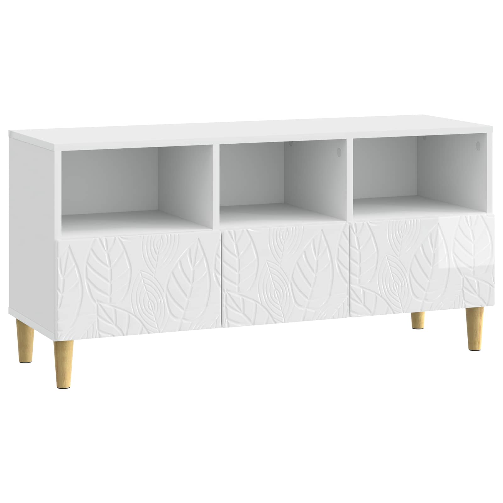TV-Schränk 102 x 34,5 x 50 cm Hochglanz Weiß Holzwerkstoff