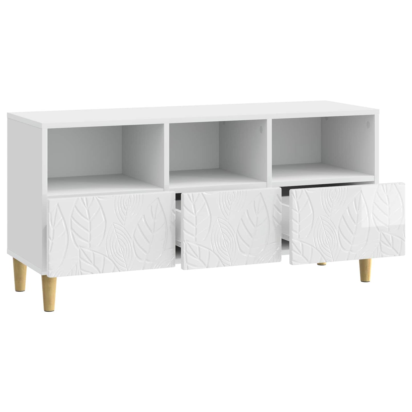 TV-Schränk 102 x 34,5 x 50 cm Hochglanz Weiß Holzwerkstoff