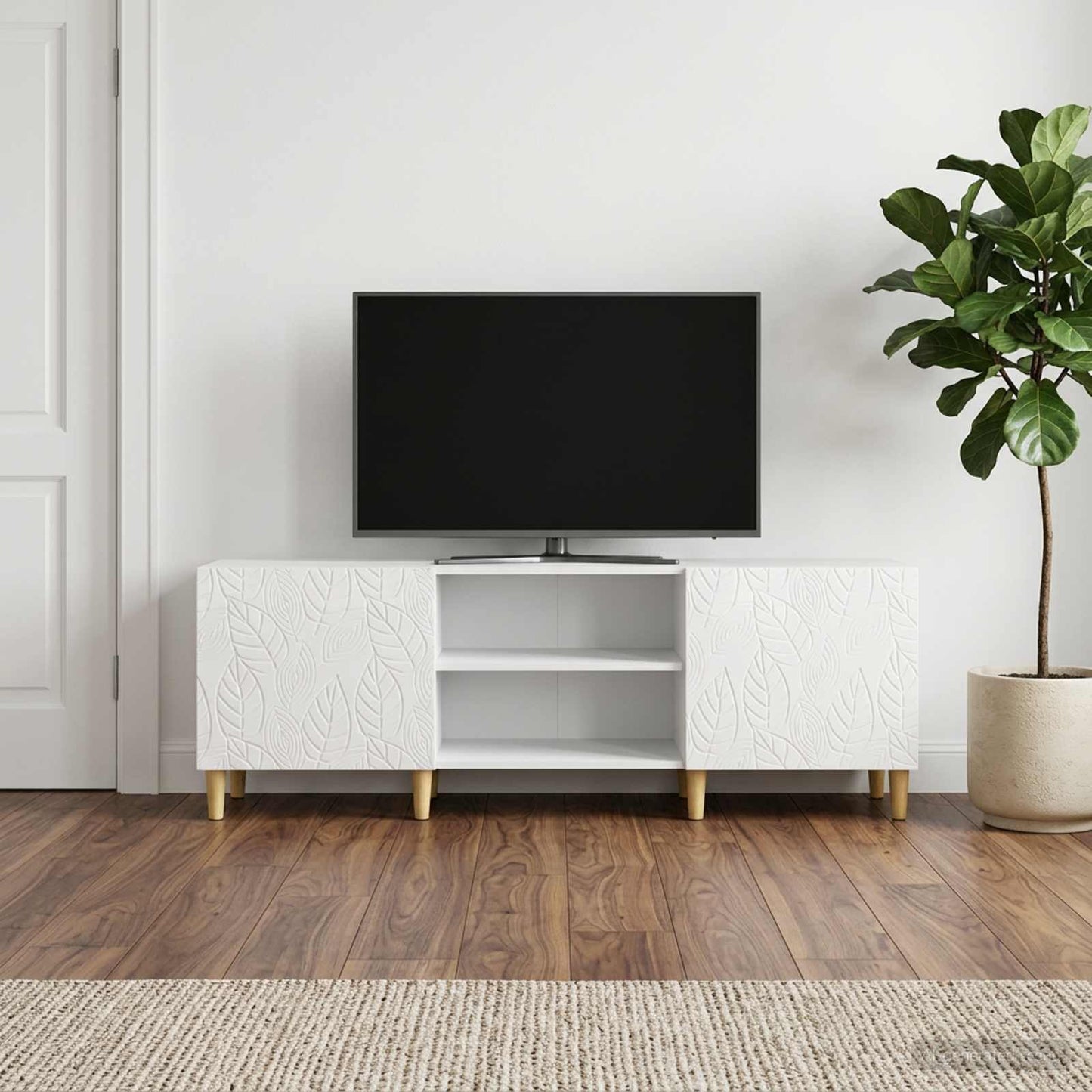 TV-Schränk 150 x 31 x 50 cm Hochglanz Weiß Holzwerkstoff