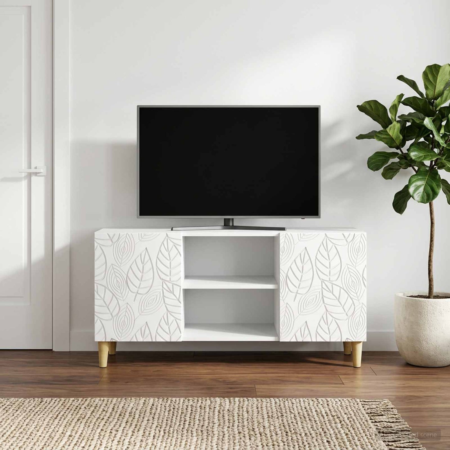 TV-Schränk 102 x 34,5 x 50 cm Weiß Holzwerkstoff