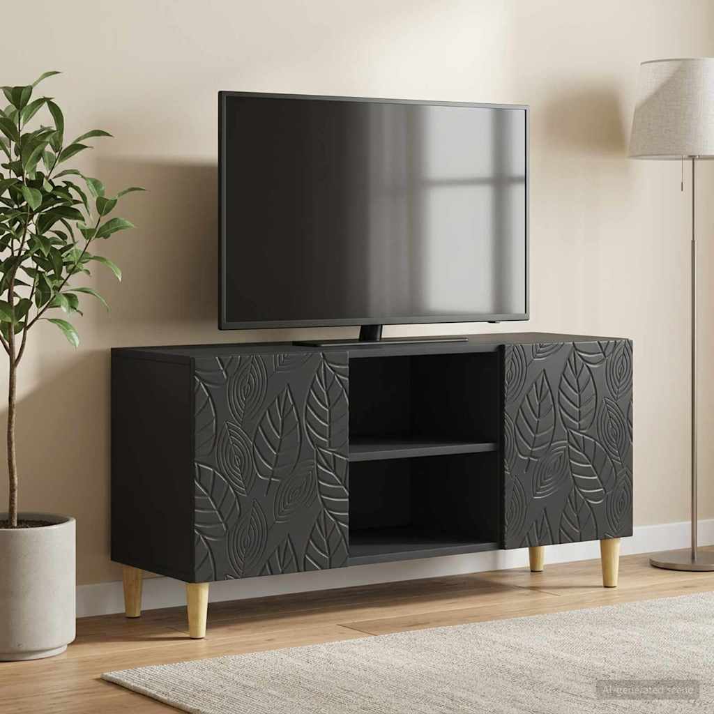 TV-Schränk 102 x 34,5 x 50 cm Schwarz Holzwerkstoff