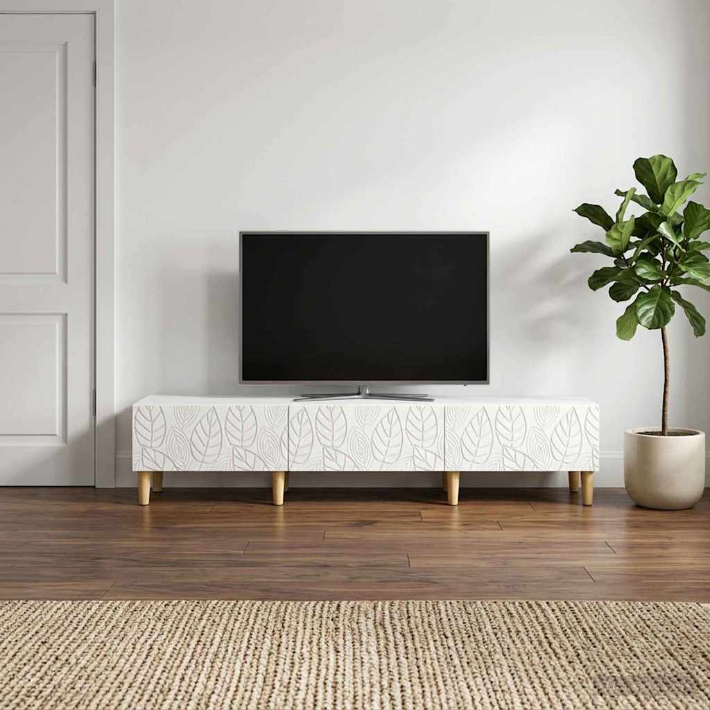 TV-Schränk 147 x 34,5 x 30 cm Weiß Holzwerkstoff