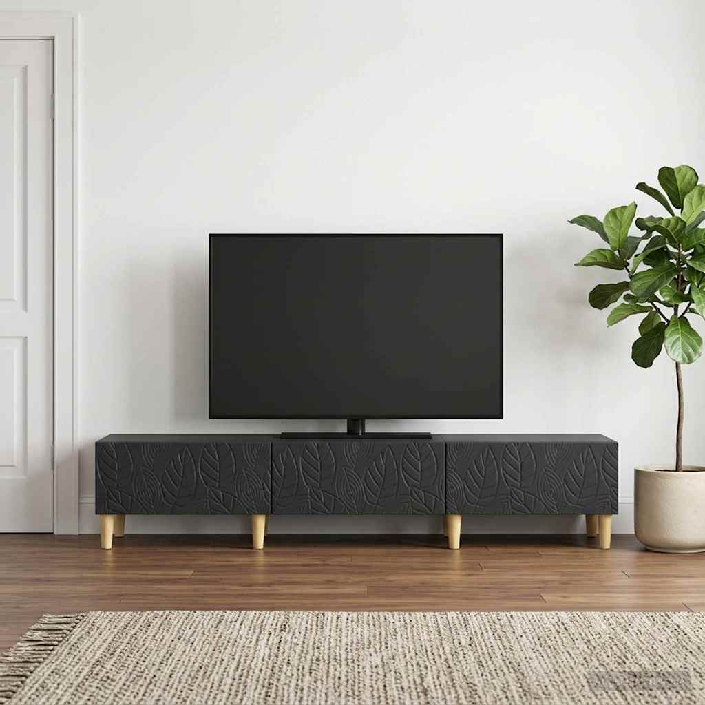 TV-Schränk 147 x 34,5 x 30 cm Schwarz Holzwerkstoff