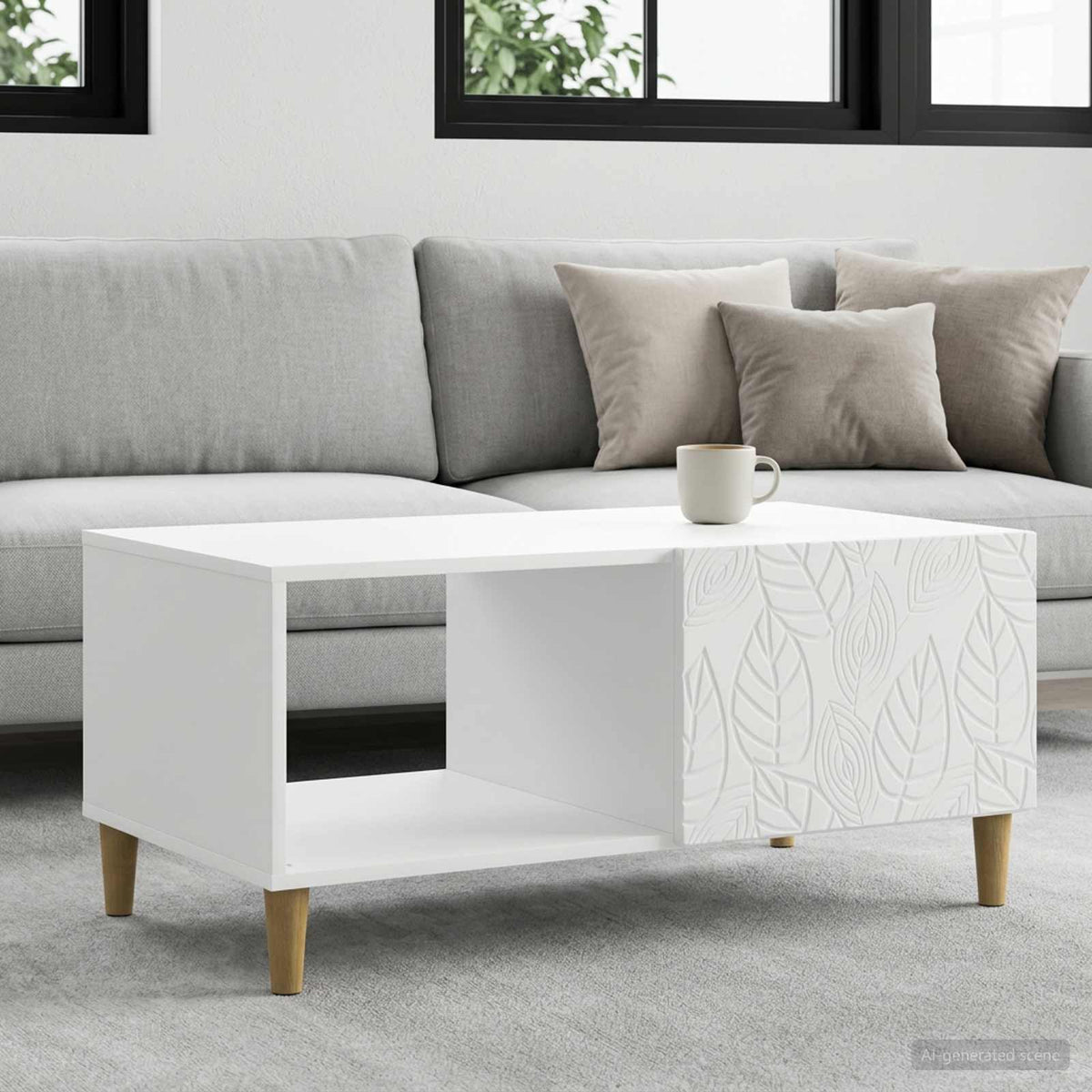 Couchtisch Weiß 90 x 50 x 40 cm Holzwerkstoff