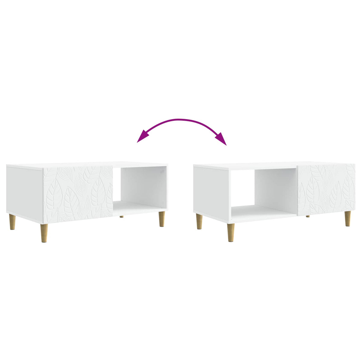 Couchtisch Weiß 90 x 50 x 40 cm Holzwerkstoff