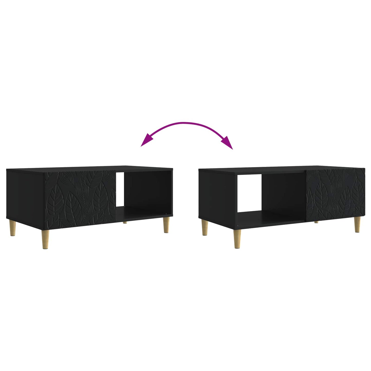 Couchtisch Schwarz 90 x 50 x 40 cm Holzwerkstoff