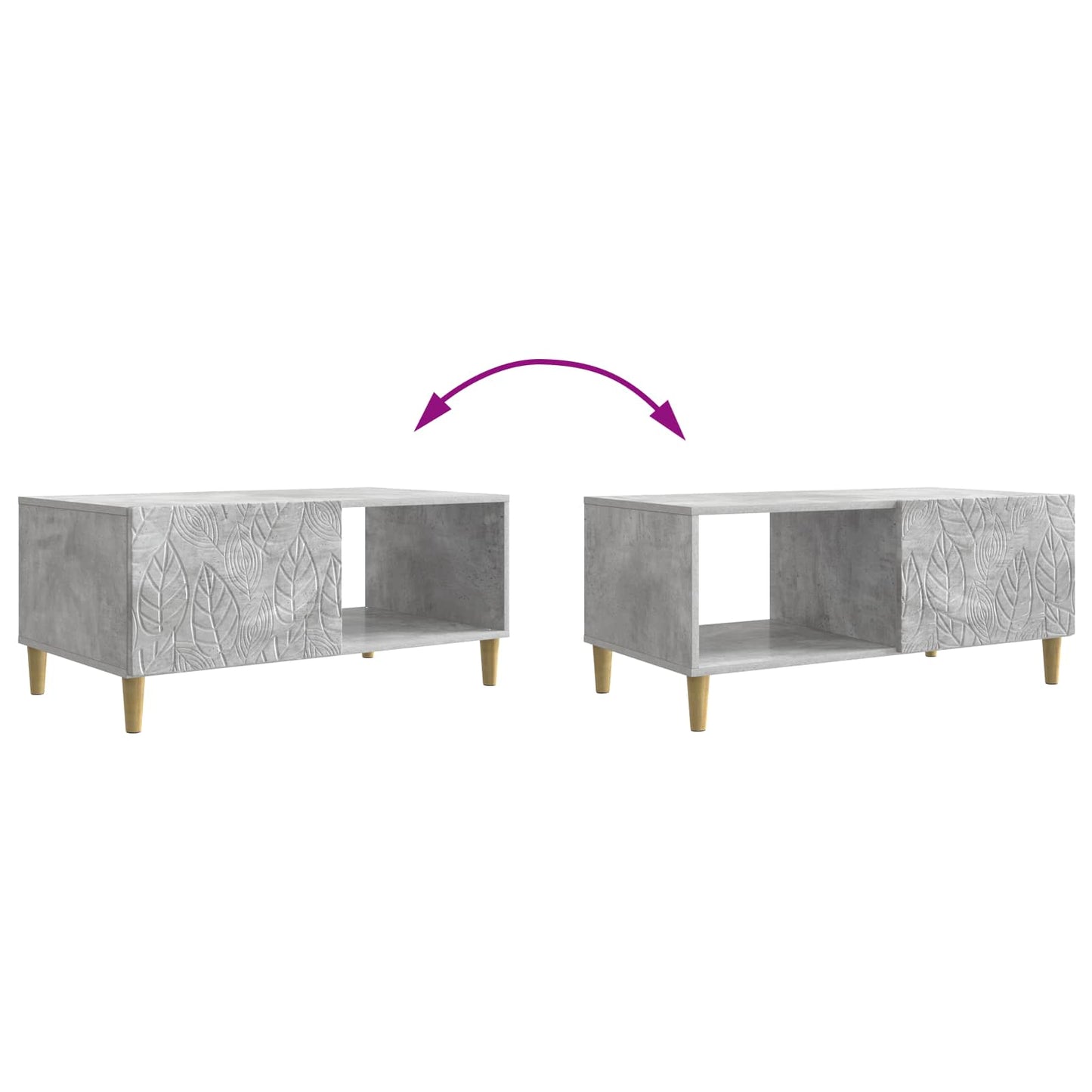 Couchtisch Betongrau 90 x 50 x 40 cm Holzwerkstoff