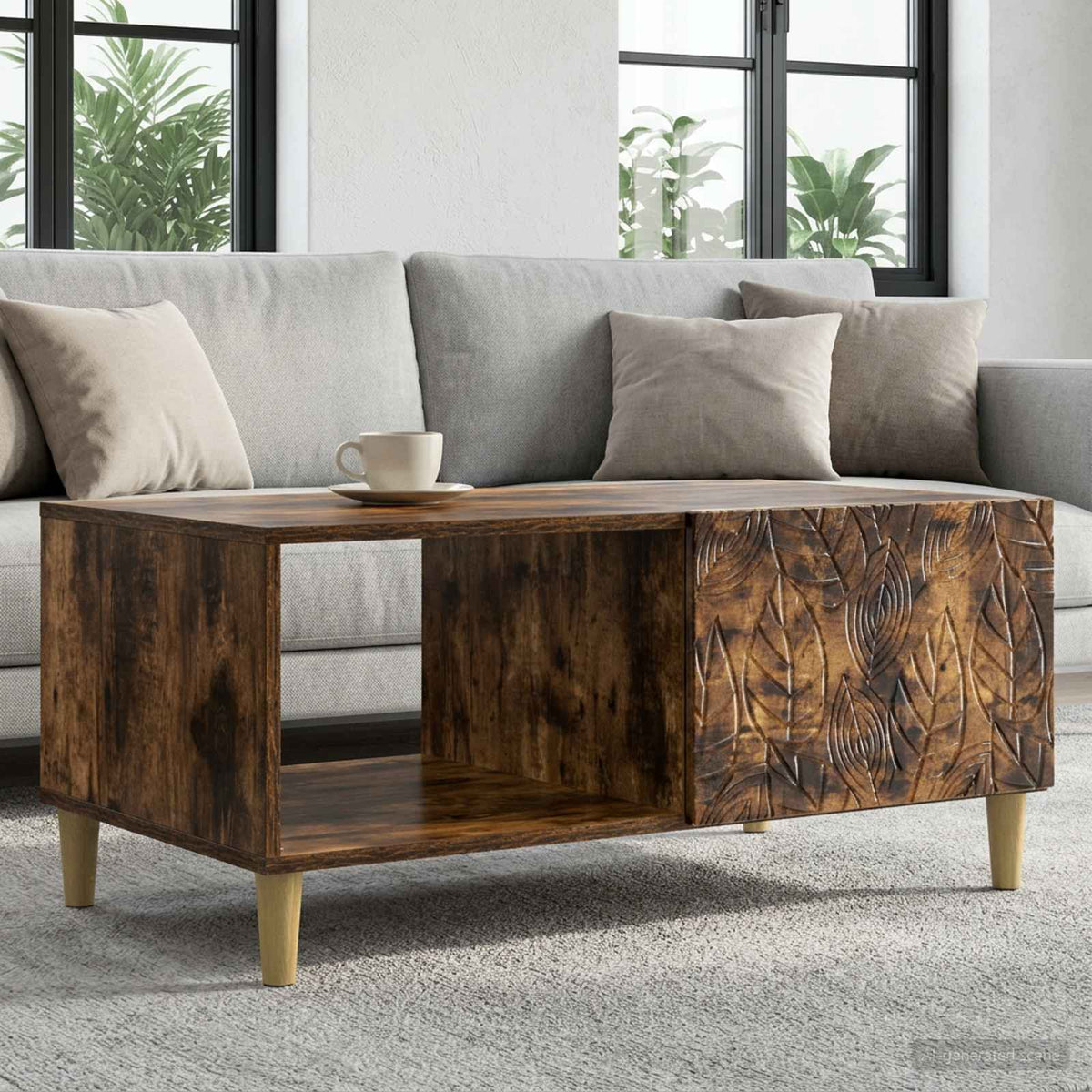 Couchtisch Räuchereiche 90 x 50 x 40 cm Holzwerkstoff