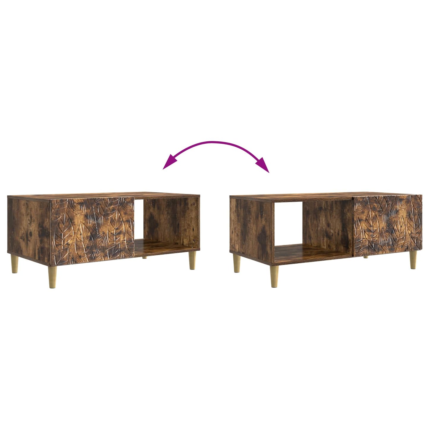 Couchtisch Räuchereiche 90 x 50 x 40 cm Holzwerkstoff