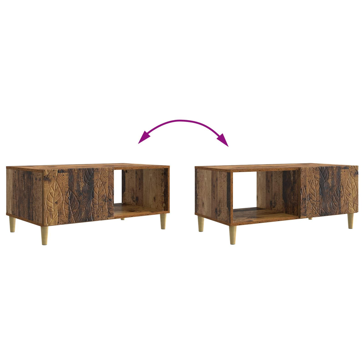 Couchtisch Altholz 90 x 50 x 40 cm Holzwerkstoff