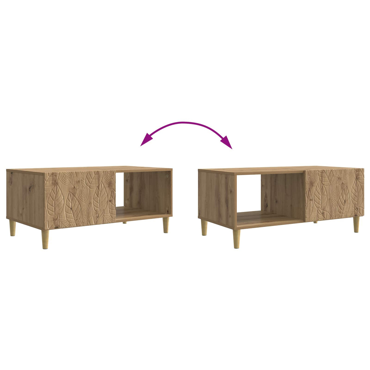 Couchtisch Artisan-Eiche 90 x 50 x 40 cm Holzwerkstoff