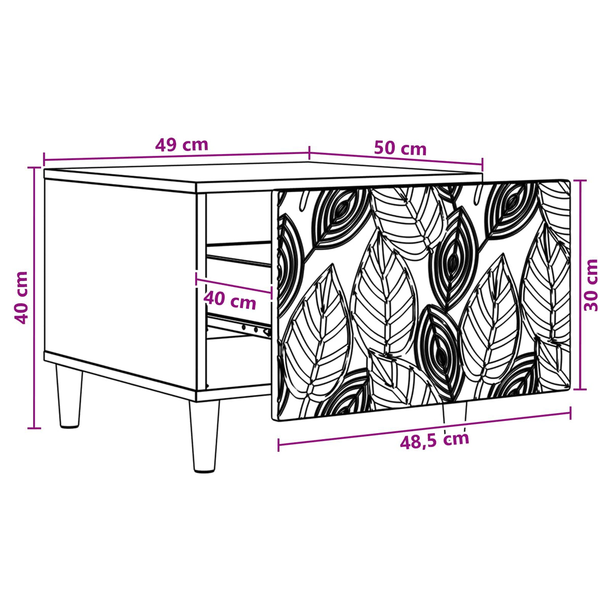 Couchtisch Betongrau 50 x 49 x 40 cm Holzwerkstoff