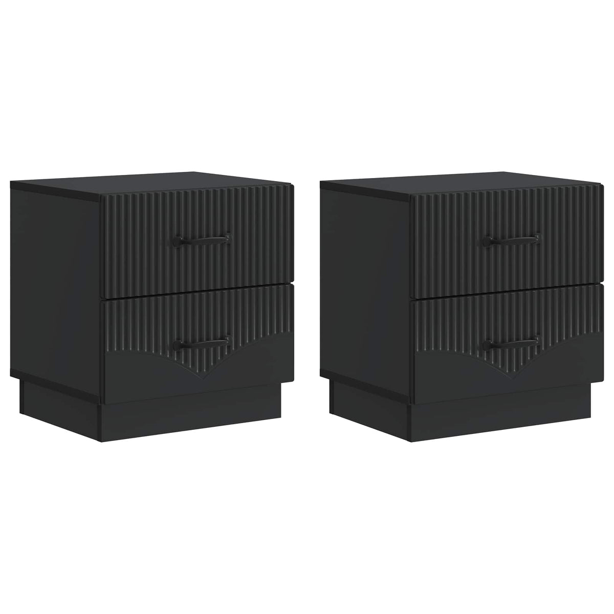 Nachttisch 2 stk. Schwarz 43 x 34,5 x 44,5 cm Holzwerkstoff