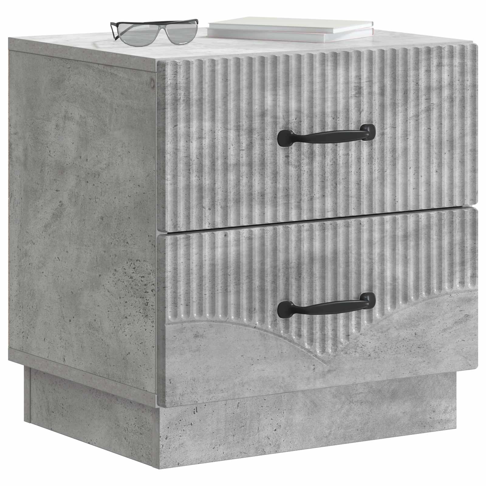 Nachttisch Betongrau 43 x 34,5 x 44,5 cm Holzwerkstoff
