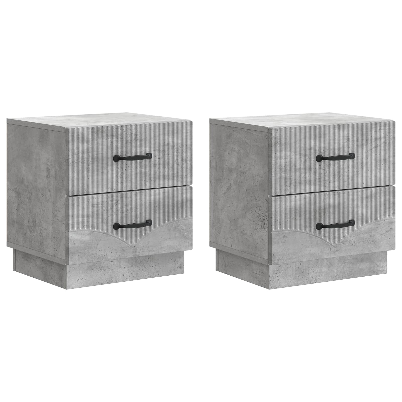 Nachttisch 2 stk. Betongrau 43 x 34,5 x 44,5 cm Holzwerkstoff