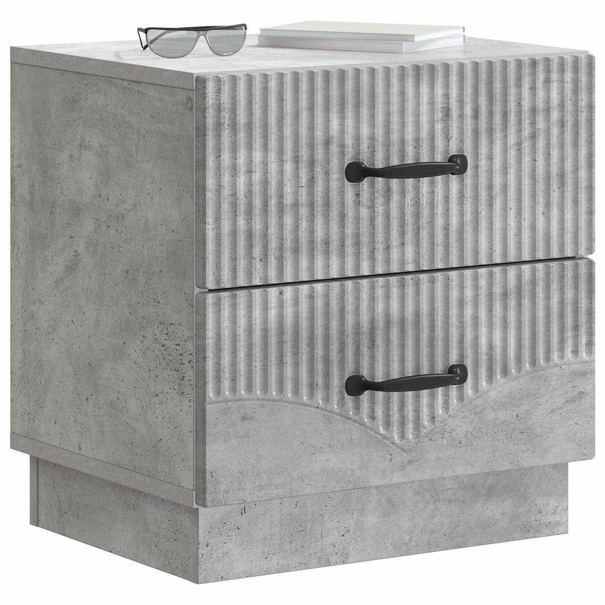 Nachttisch 2 stk. Betongrau 43 x 34,5 x 44,5 cm Holzwerkstoff