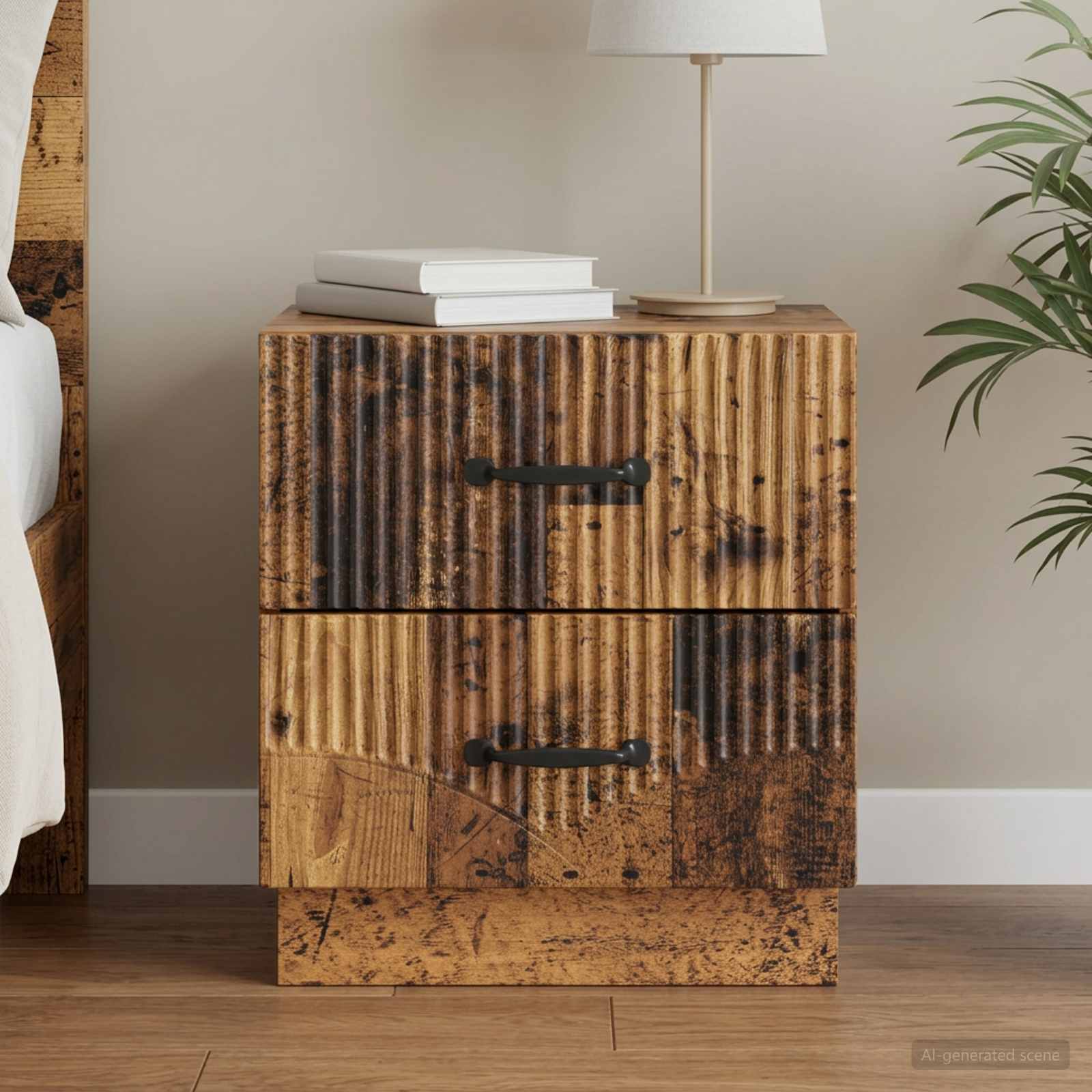 Nachttisch Altholz 43 x 34,5 x 44,5 cm Holzwerkstoff