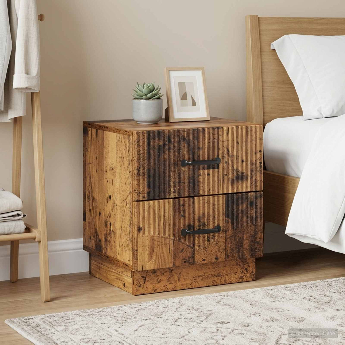 Nachttisch 2 stk. Altholz 43 x 34,5 x 44,5 cm Holzwerkstoff