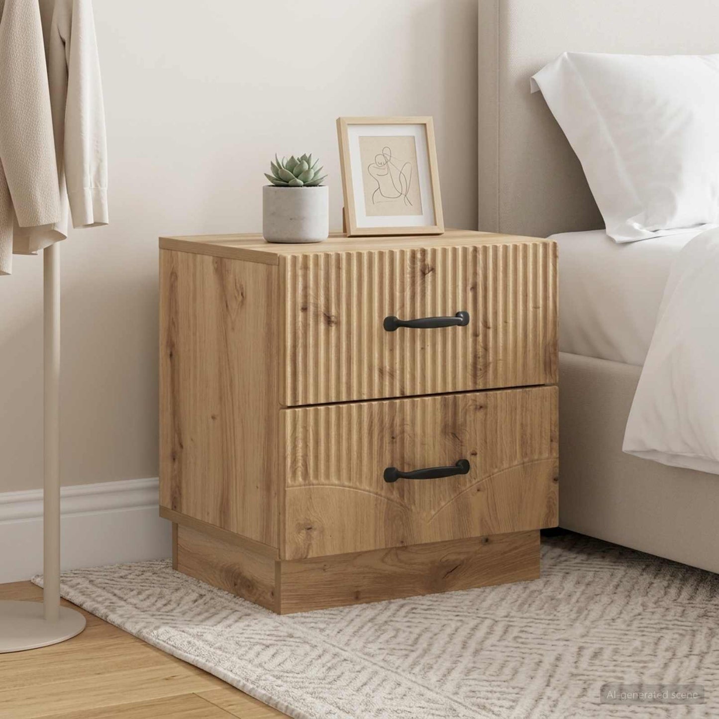 Nachttisch 2 stk. Artisan-Eiche 43 x 34,5 x 44,5 cm