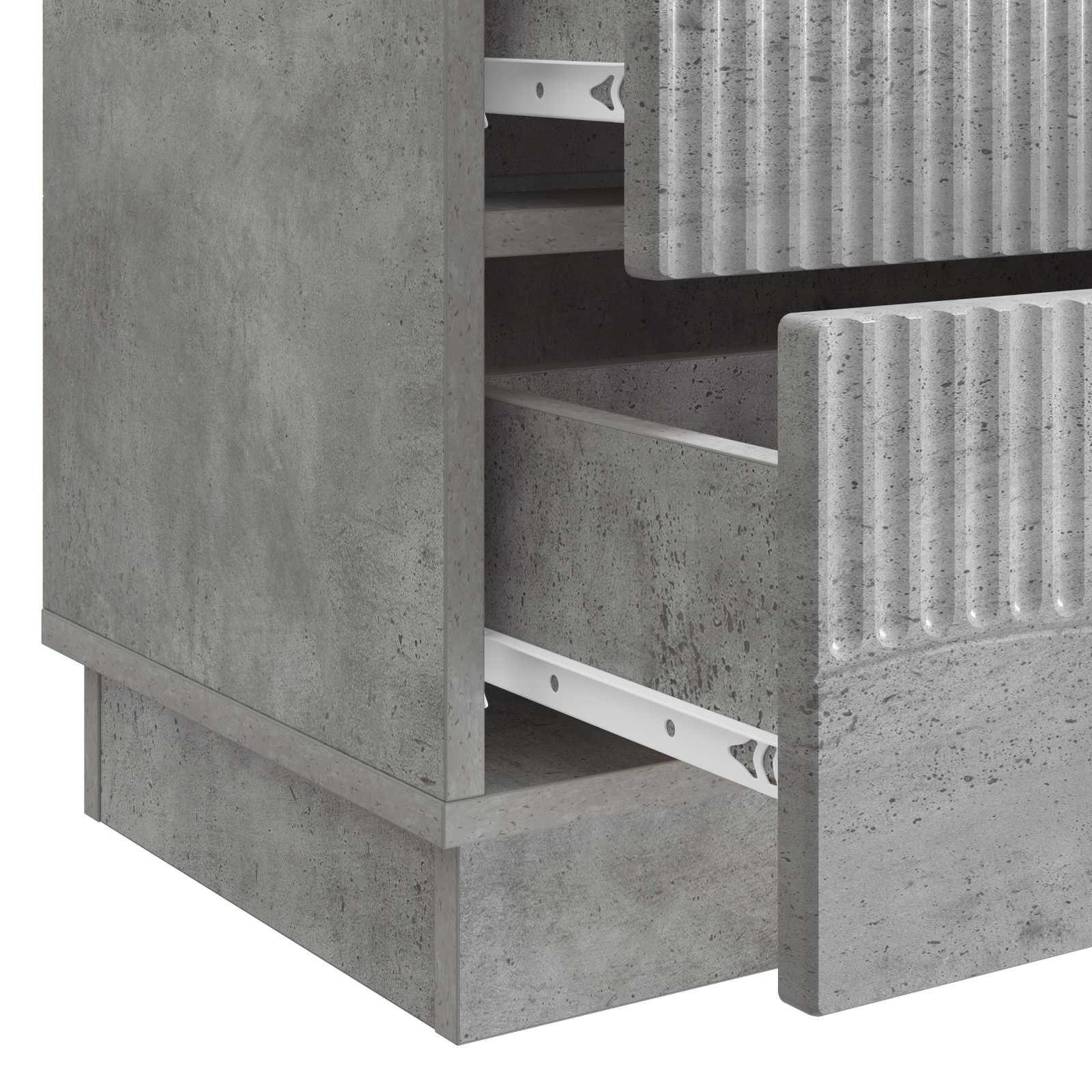 Nachttisch Betongrau 62 x 34,5 x 44,5 cm Holzwerkstoff