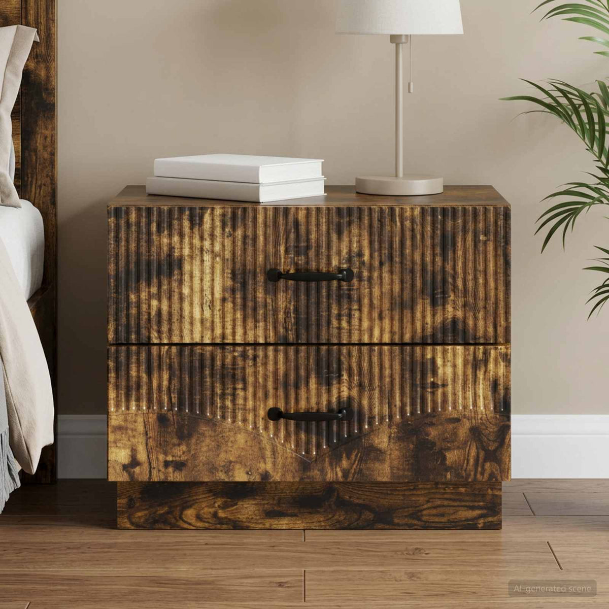 Nachttisch Räuchereiche 62 x 34,5 x 44,5 cm Holzwerkstoff