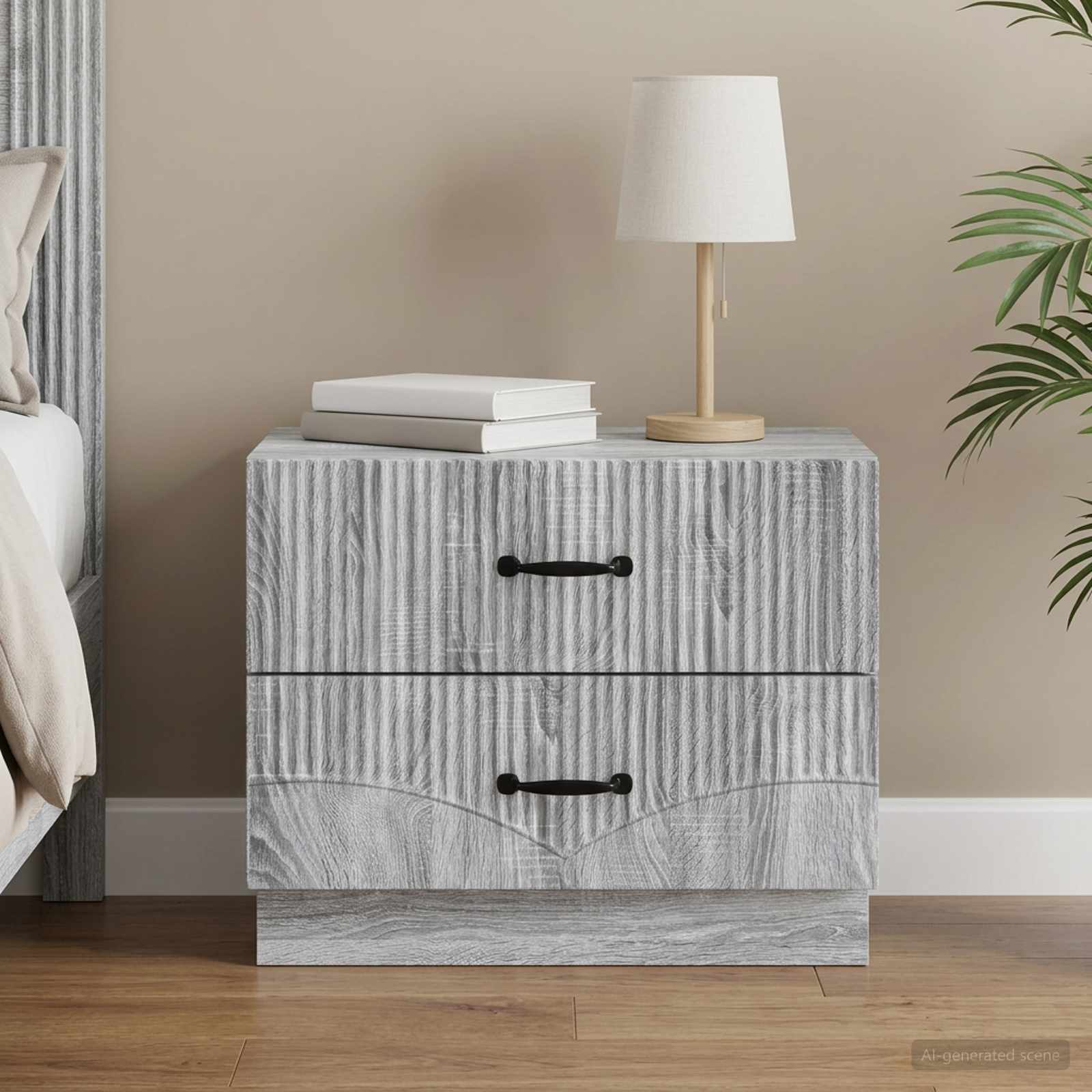 Nachttisch Sonoma-Grau 62 x 34,5 x 44,5 cm Holzwerkstoff
