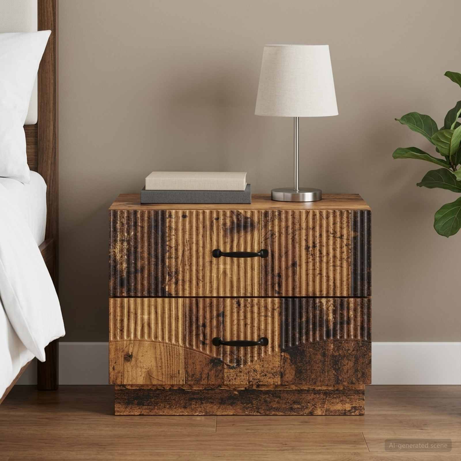 Nachttisch Altholz 62 x 34,5 x 44,5 cm Holzwerkstoff