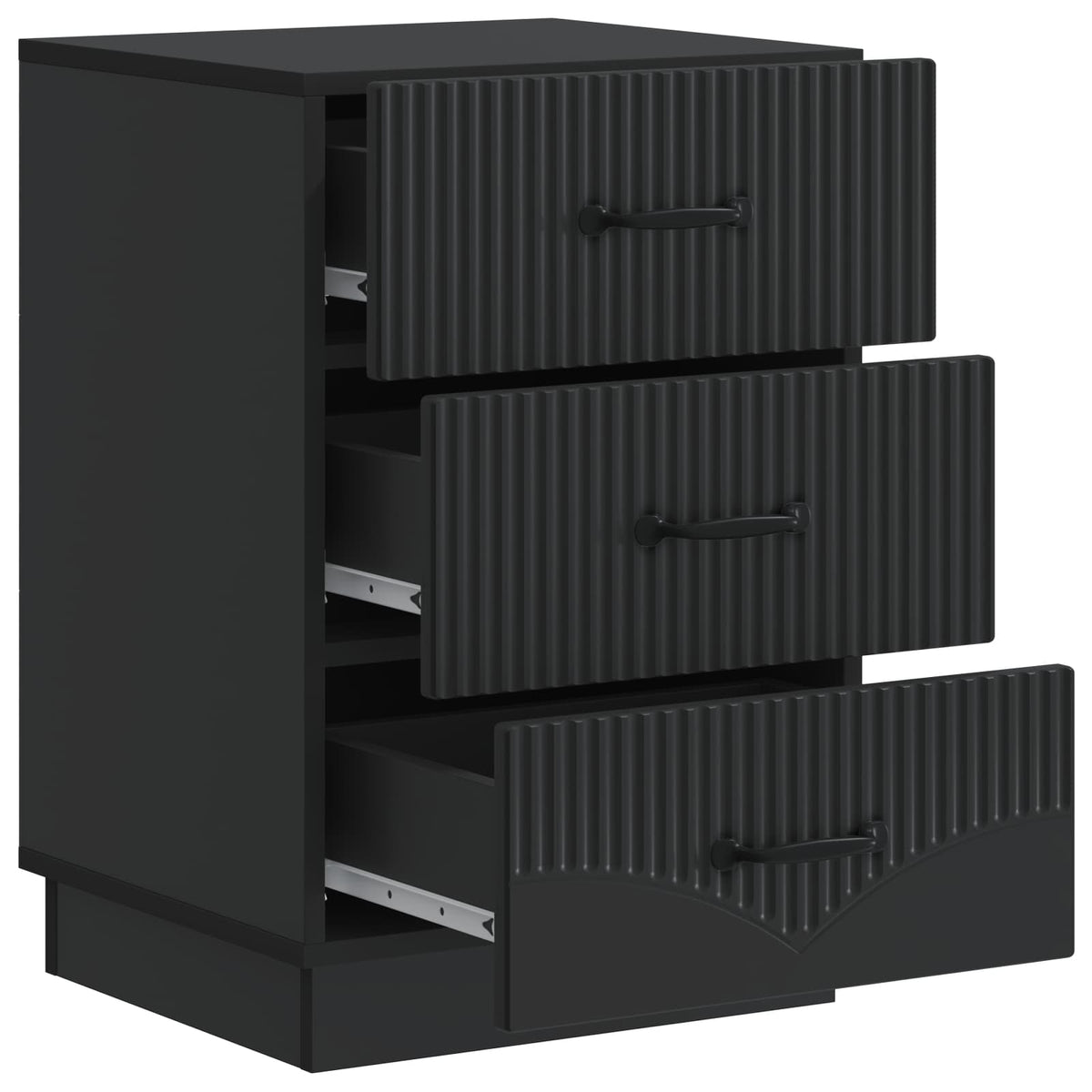 Nachttisch Schwarz 43 x 41 x 63,5 cm Holzwerkstoff