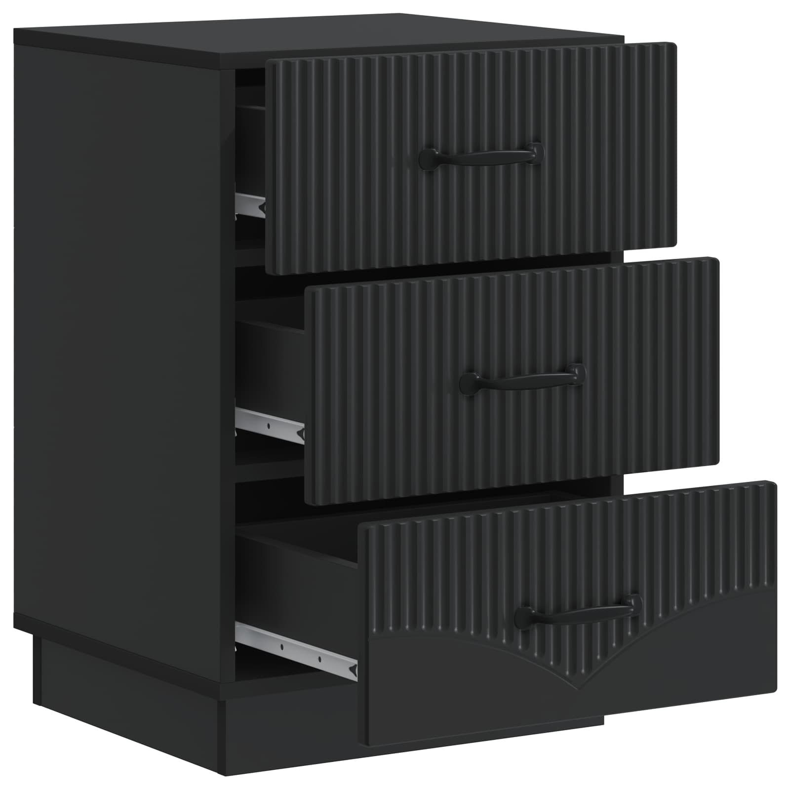 Nachttisch Schwarz 43 x 41 x 63,5 cm Holzwerkstoff
