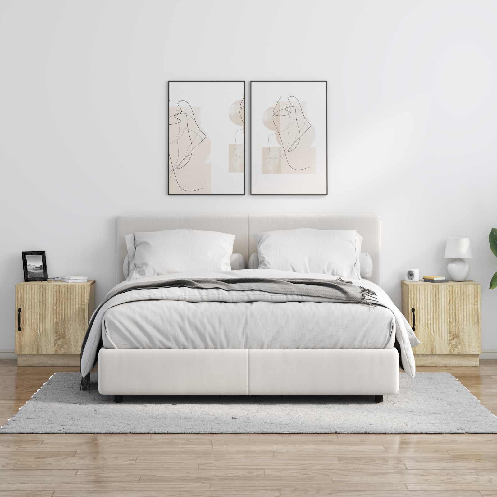 Nachttisch 2 stk. Sonoma-Eiche 43 x 34,5 x 47 cm Holzwerkstoff